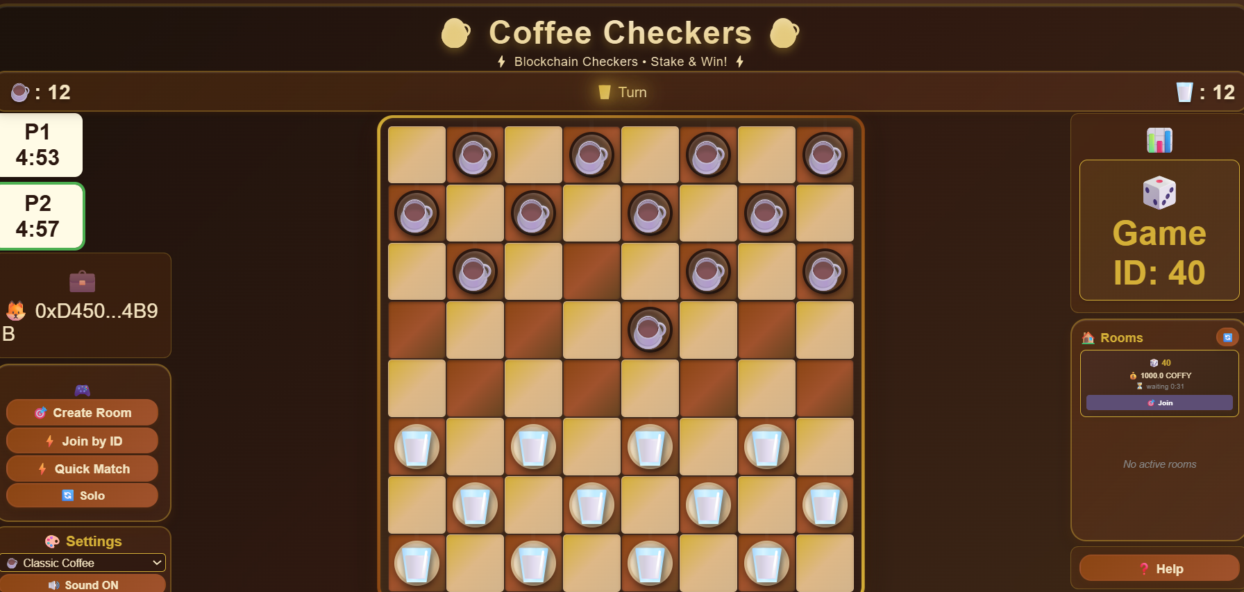 Coffee Checkers (Multiplayer) game preview